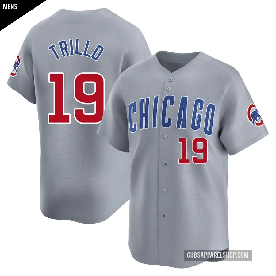 Men's Chicago Cubs ＃19 Manny Trillo Limited Gray Road Jersey