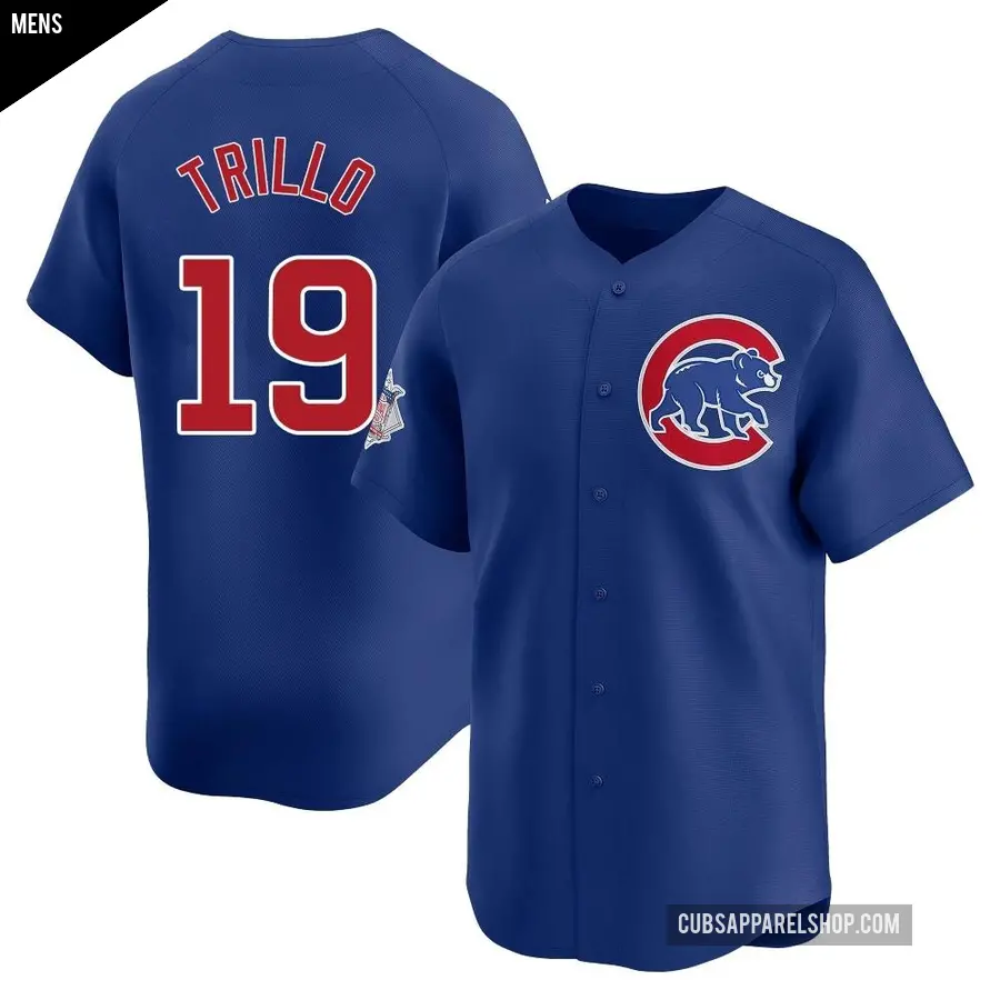 Men's Chicago Cubs ＃19 Manny Trillo Limited Royal Alternate Jersey