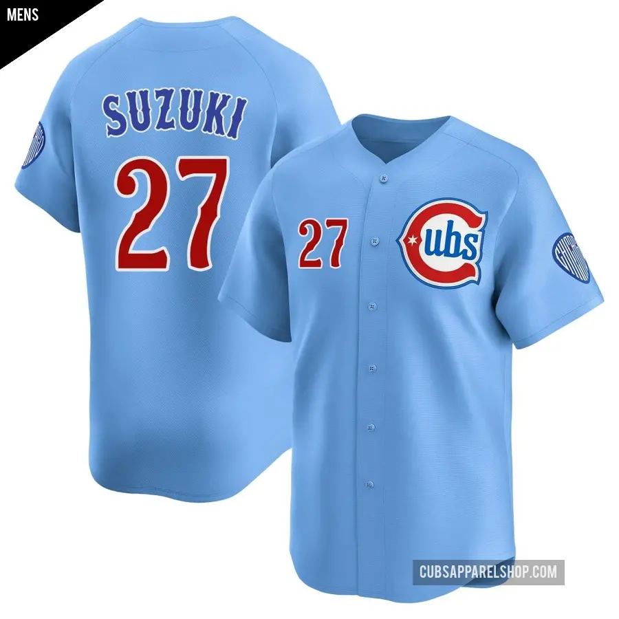 Men's Chicago Cubs ＃27 Seiya Suzuki Limited Royal 2nd Alternate Jersey