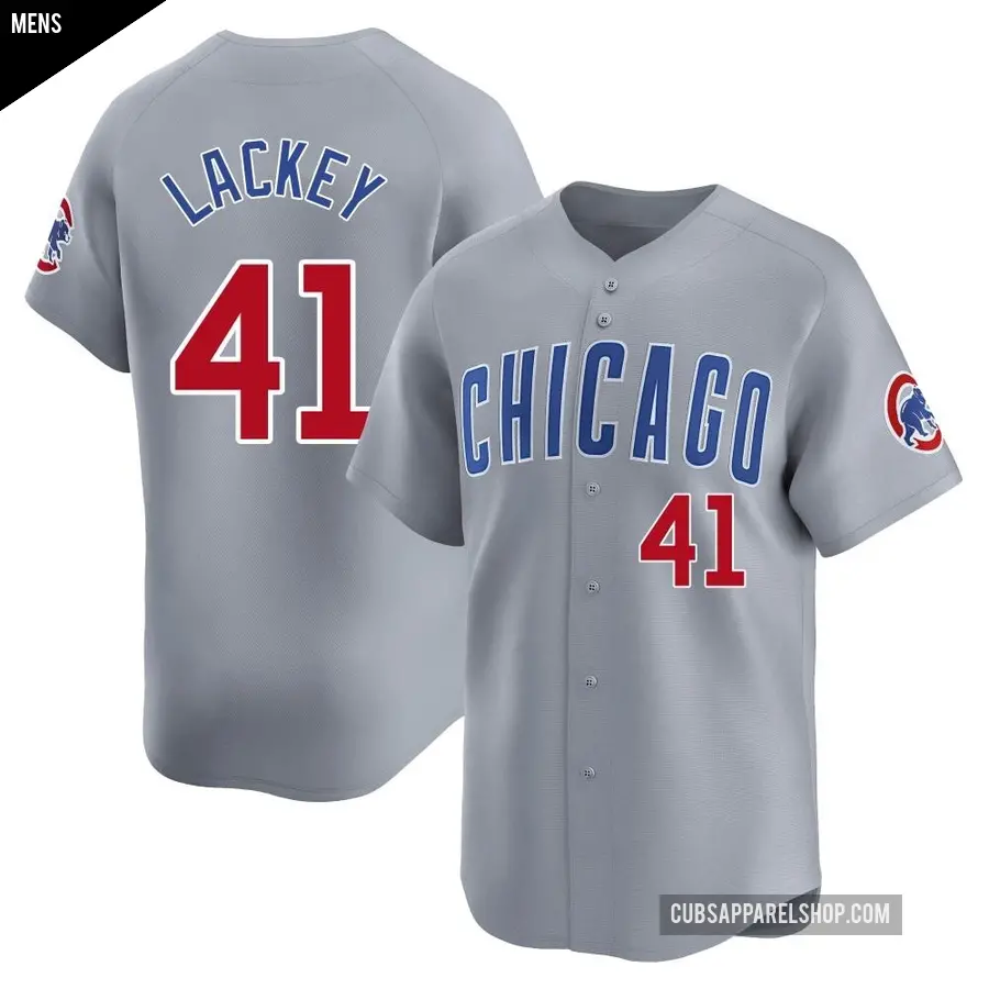 Men's Chicago Cubs ＃41 John Lackey Limited Gray Road Jersey