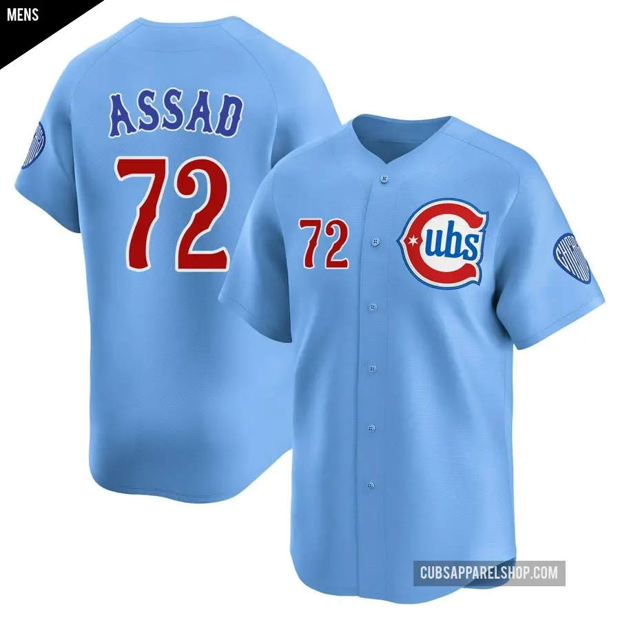 Men's Chicago Cubs ＃72 Javier Assad Limited Royal 2nd Alternate Jersey