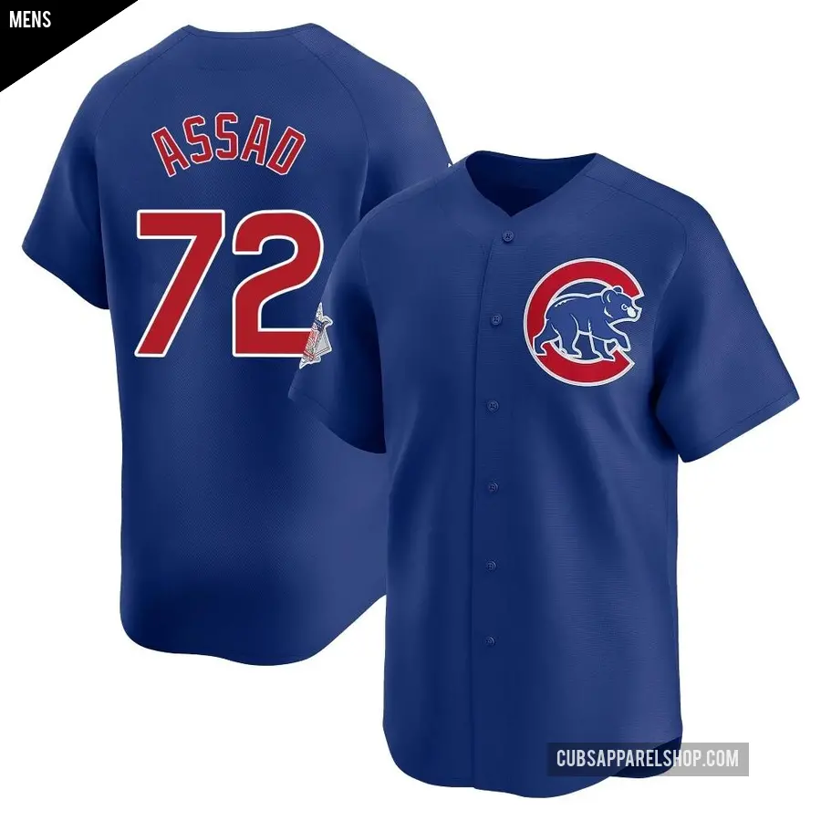 Men's Chicago Cubs ＃72 Javier Assad Limited Royal Alternate Jersey