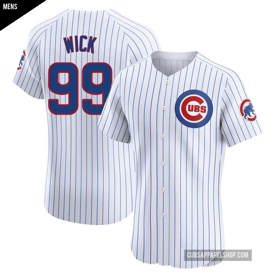 Men's Chicago Cubs ＃99 Rowan Wick Elite White Home Jersey