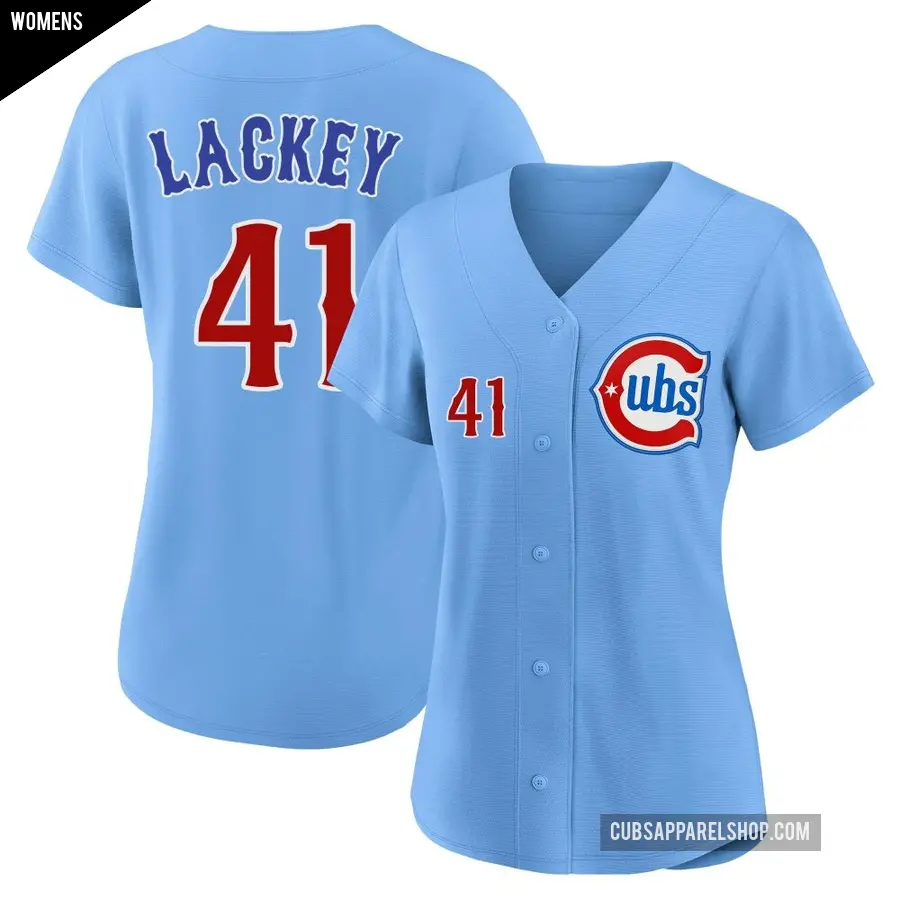 Women's Chicago Cubs ＃41 John Lackey Limited Royal 2nd Alternate Jersey