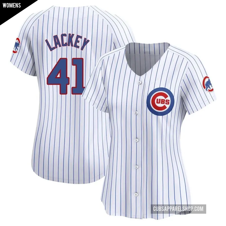 Women's Chicago Cubs ＃41 John Lackey Limited White Home Jersey