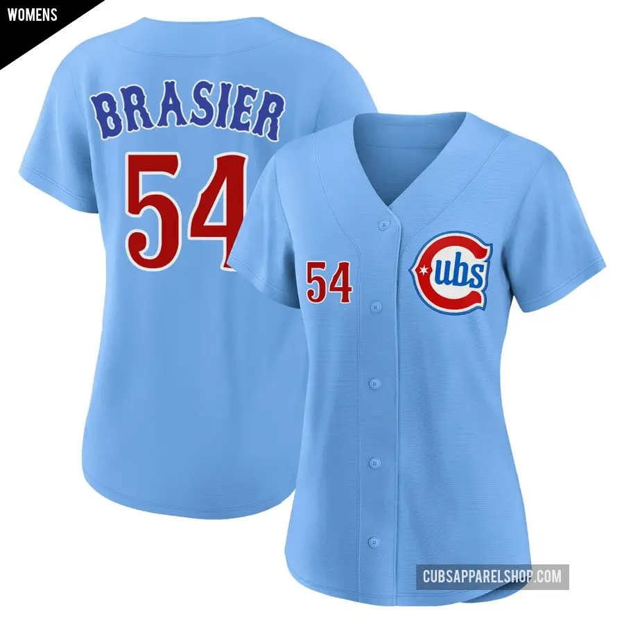 Women's Chicago Cubs ＃54 Ryan Brasier Limited Royal 2nd Alternate Jersey