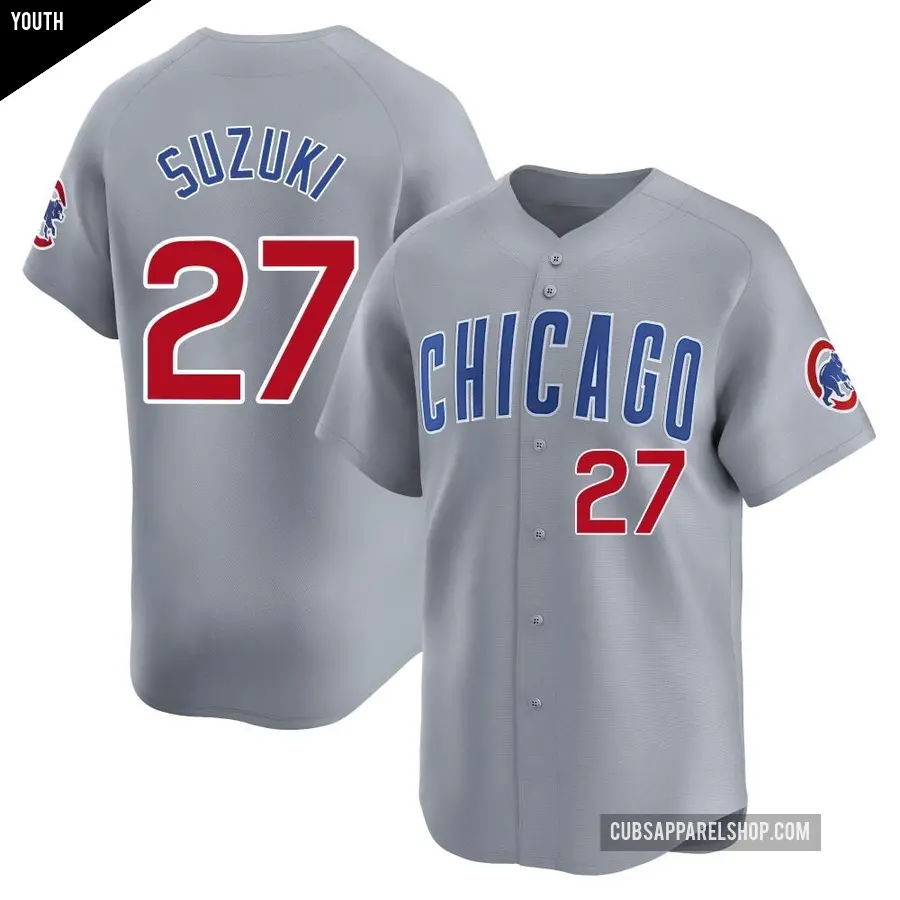 Youth Chicago Cubs ＃27 Seiya Suzuki Limited Gray Road Jersey