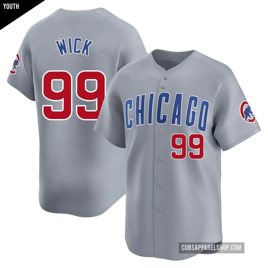 Youth Chicago Cubs ＃99 Rowan Wick Limited Gray Road Jersey